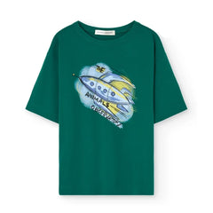 The Animals Observatory - Camiseta de algodón orgánico Collie Fusée | Verde