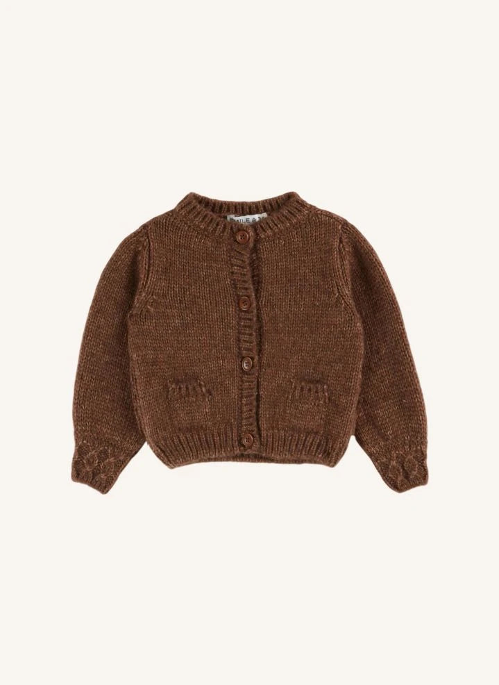 Emile et Ida - Doudou Merinos Cardigan de lana merino | Marrón