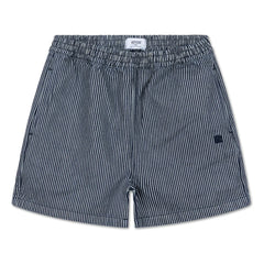 Repose AMS - Pantalón Corto Elástico con Rayas de Algodón Orgánico | Azul