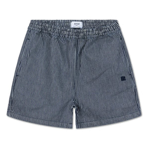 Repose AMS - Pantalón Corto Elástico con Rayas de Algodón Orgánico | Azul