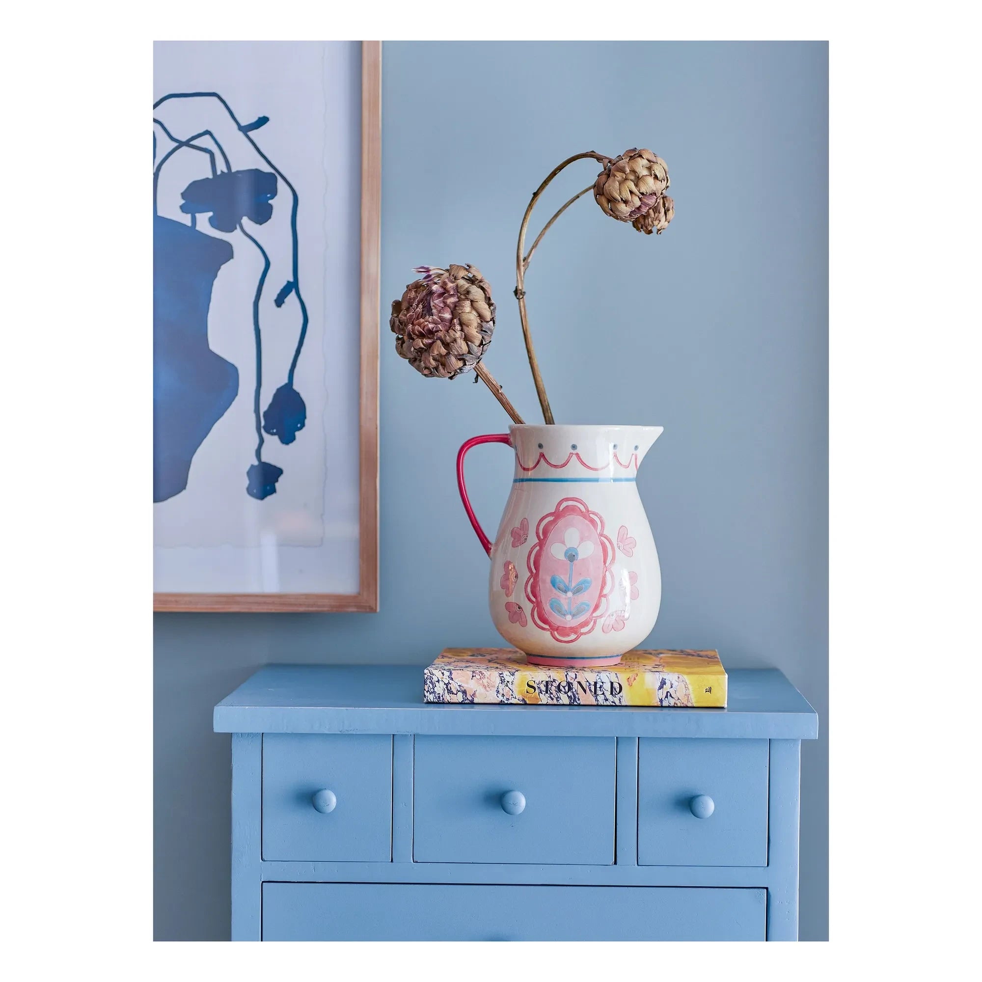 Bloomingville - Jarra de gres Odina | Rosa empolvado