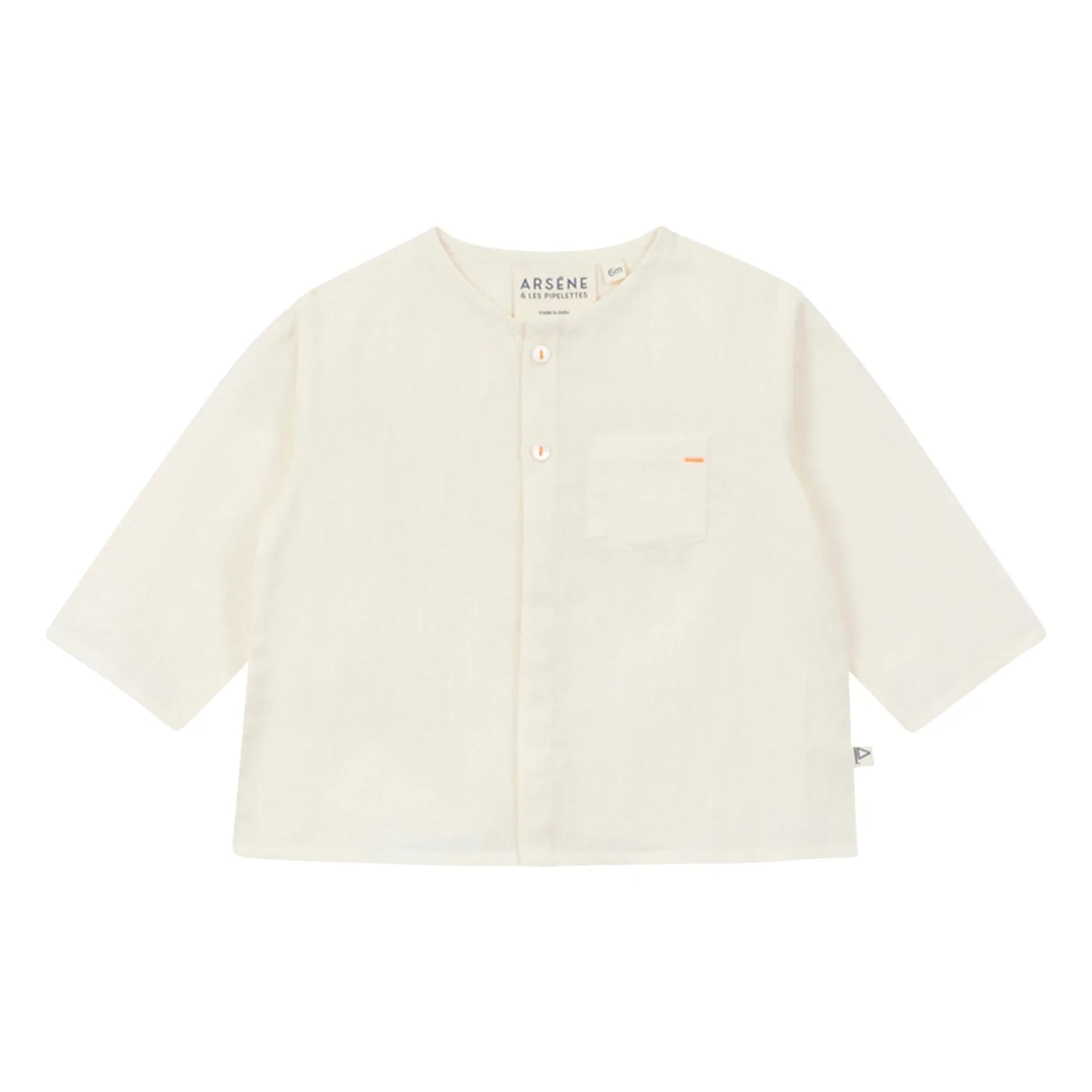 Arsène et Les Pipelettes - Camisa con detalle de bolsillo de voile de algodón orgánico | Crudo
