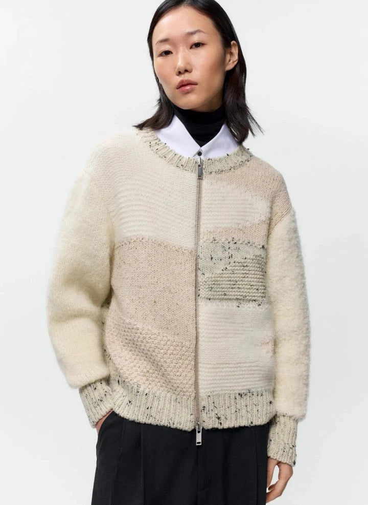 Cordera - Cárdigan de Lana Merino Enmarañada | Beige