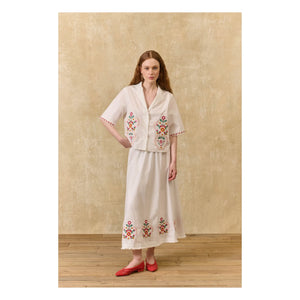 Louise Misha - Camisa de algodón orgánico Emilius | Blanca