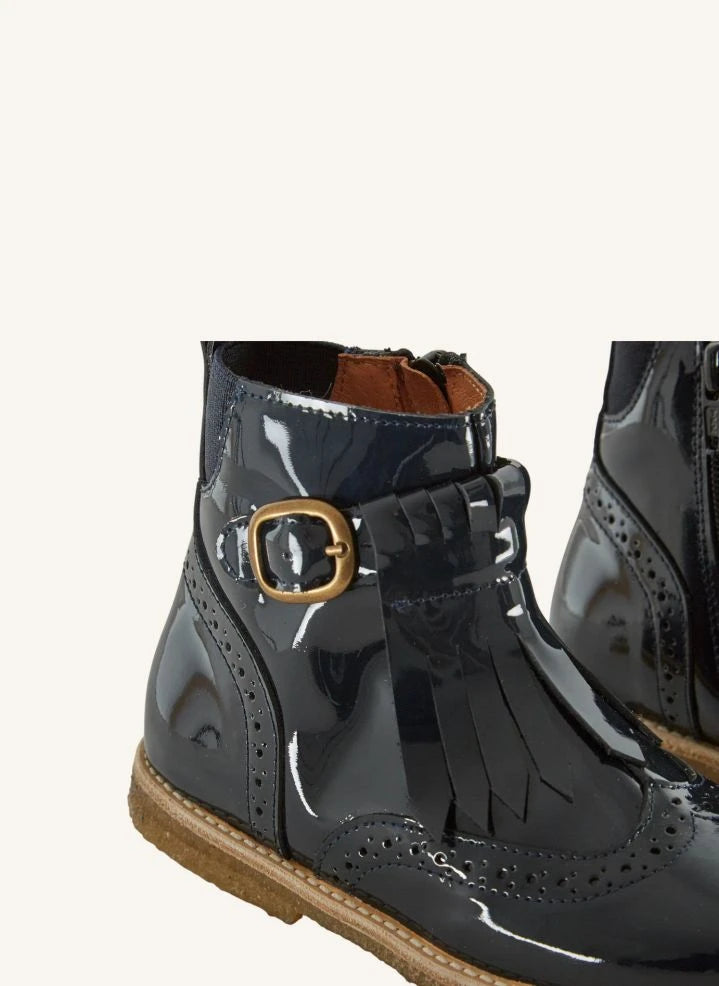 Emile et Ida - Botas de charol con flecos | Negro