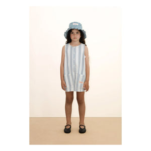 Tinycottons - Mono de sarga a rayas finas azules
