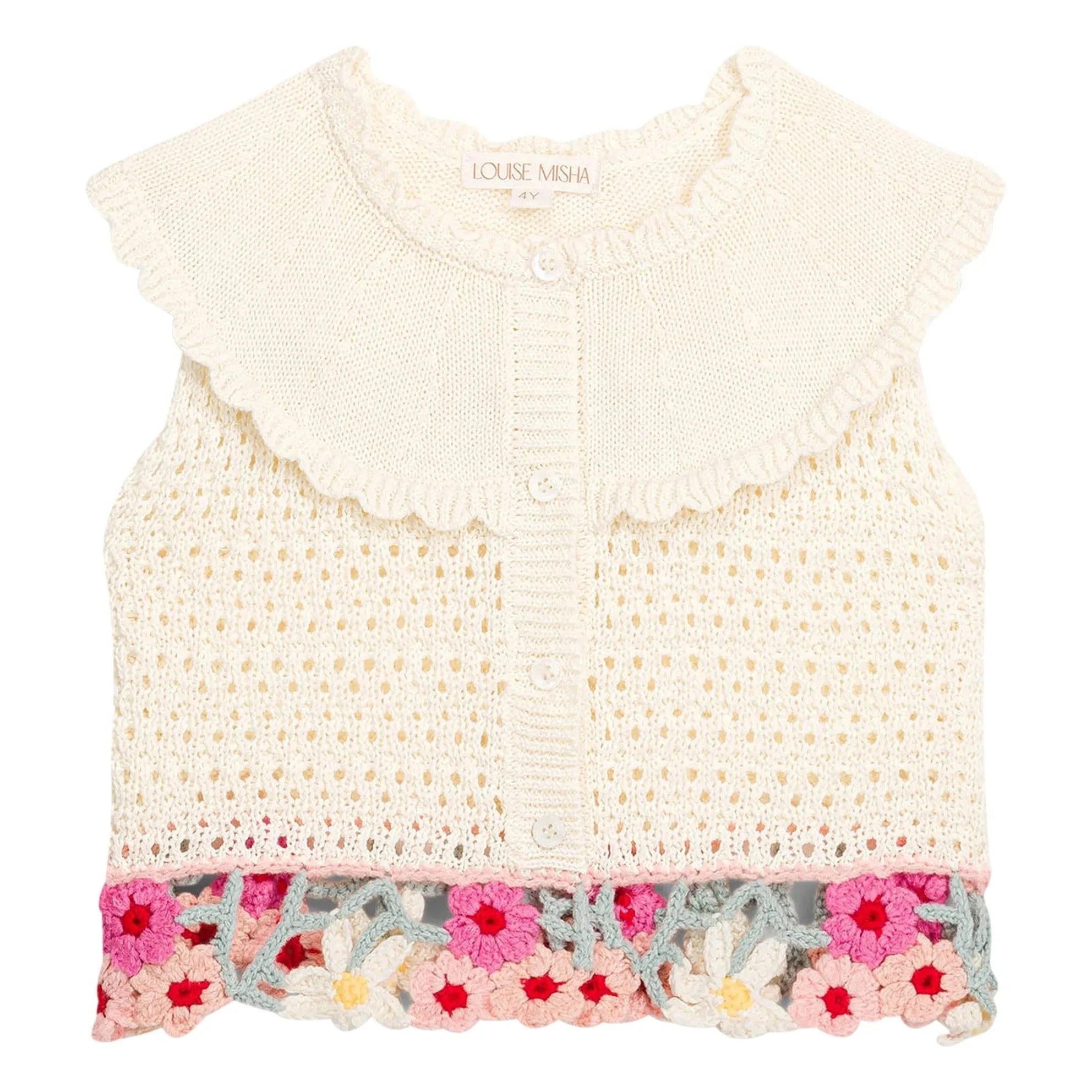Louise Misha - Top bordado Elea | Crema