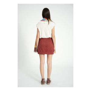 Sisters Department - Falda de algodón con estampado de leopardo | Frambuesa