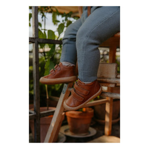 Petit Nord - Zapatillas Deportivas Diarias con Velcro | Coñac
