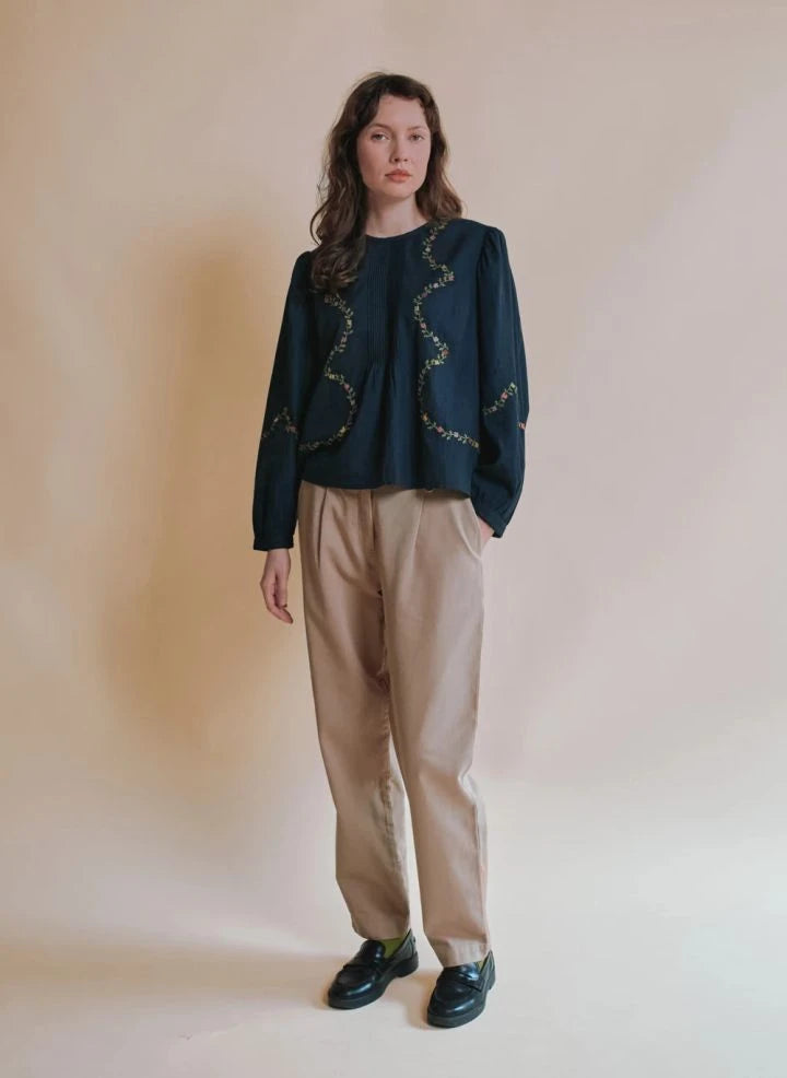 Emile et Ida - Estelle Point de Croix blusa | Carbon
