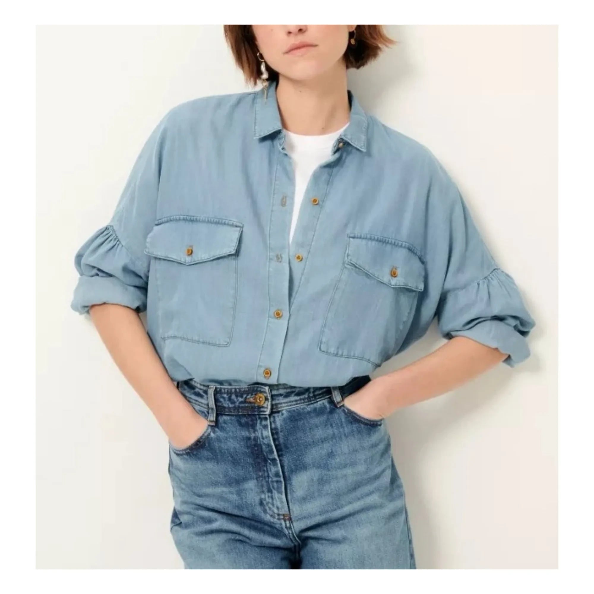 Sessùn - Camisa Chambray Botania | Azul