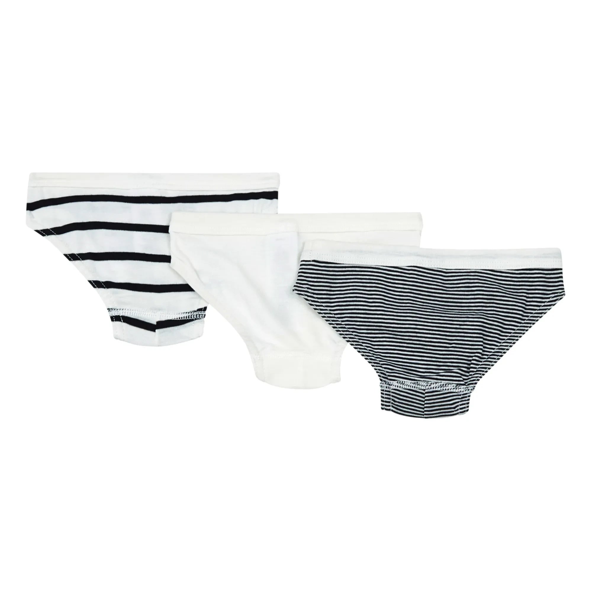 Petit Bateau - Pack de 3 bragas de algodón orgánico a rayas | Azul