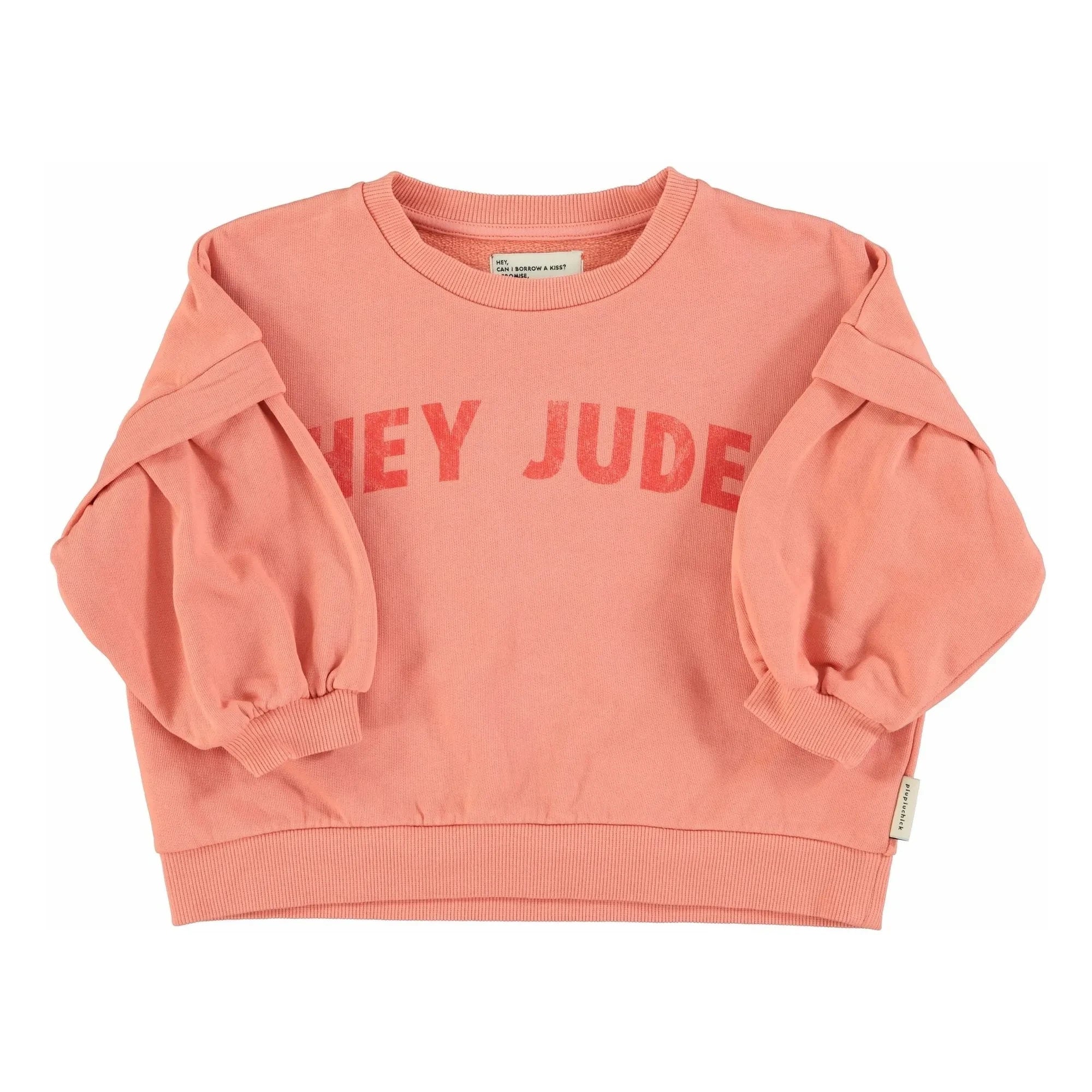 Piupiuchick - Sudadera de algodón orgánico con volantes Hey Jude | Coral