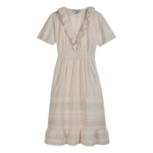 Emile et Ida - Vestido de algodón con bordado inglés | Crema