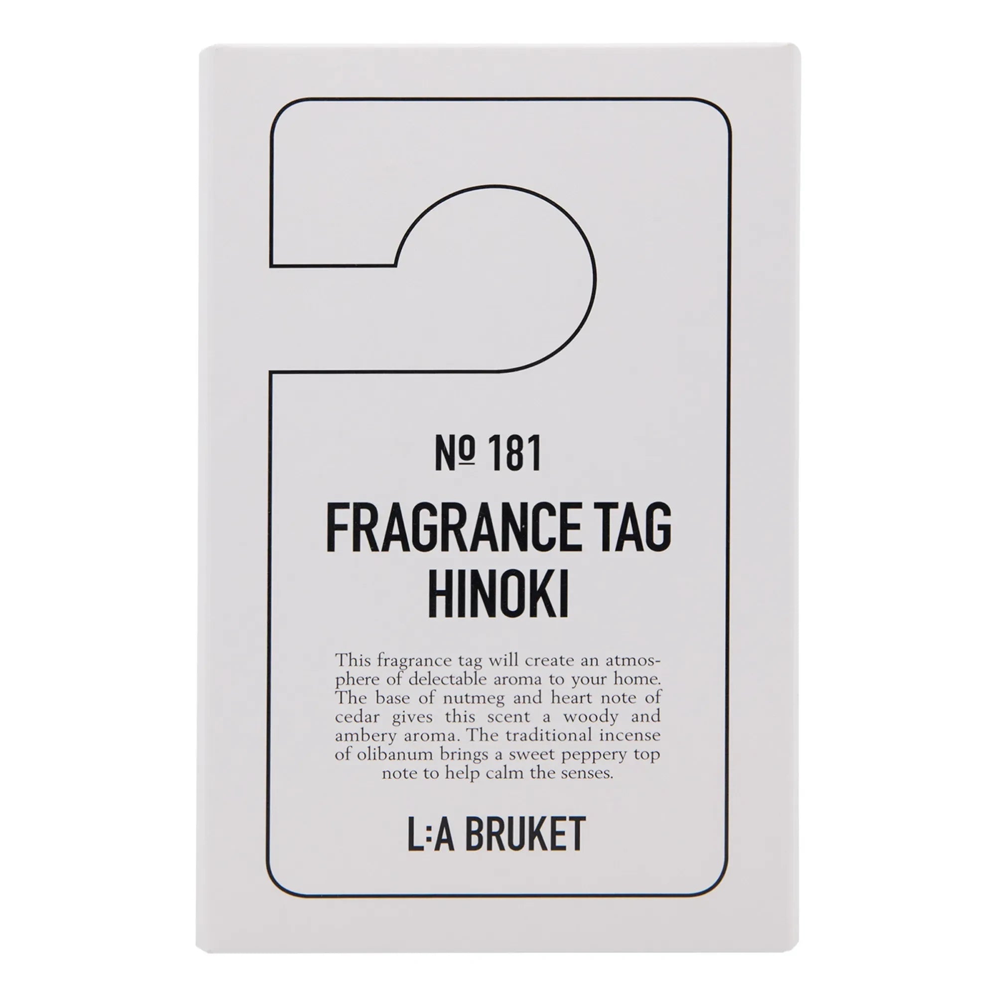 L:A BRUKET - 181 Etiqueta de perfume Hinoki