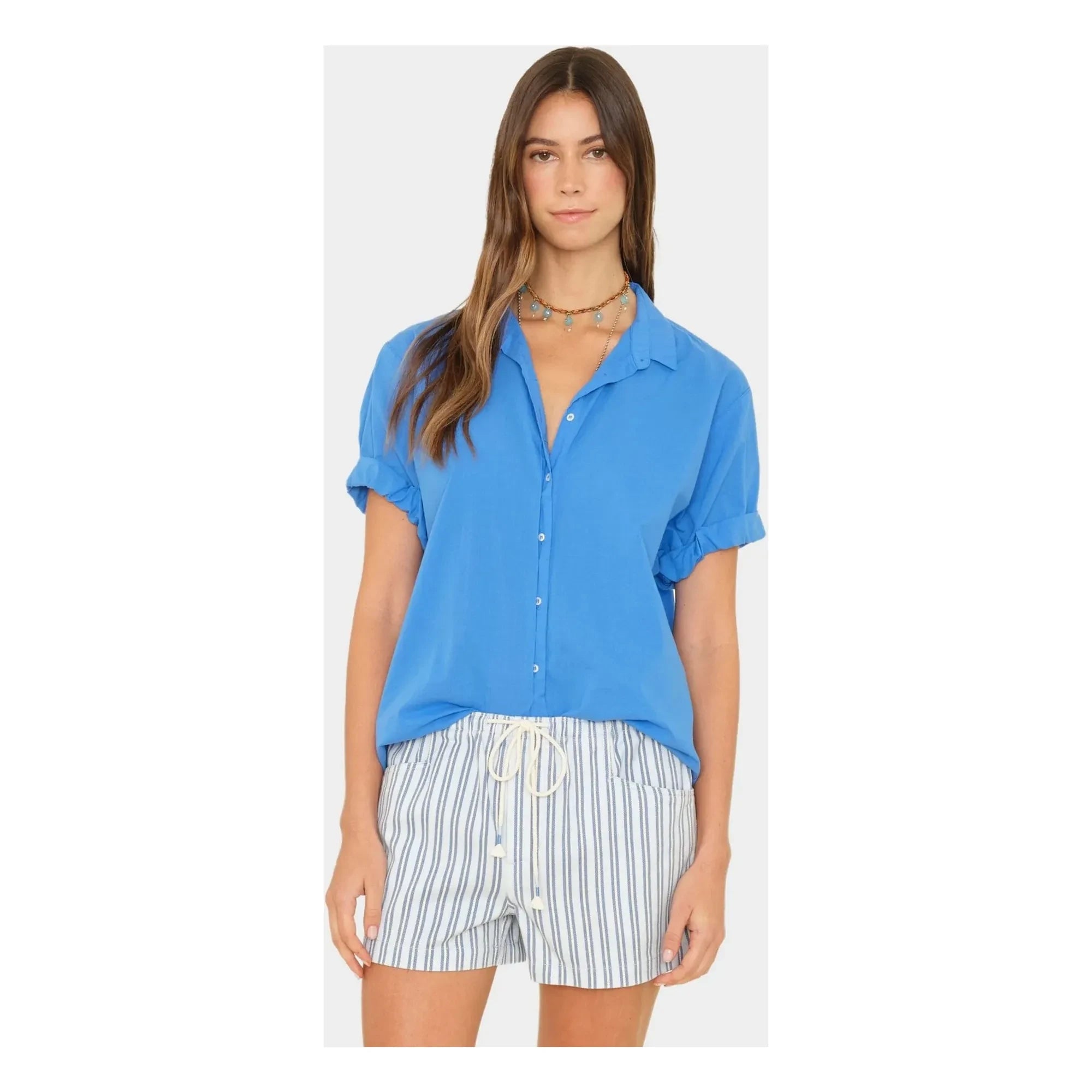Xirena - Blusa de algodón Channing | Turquesa