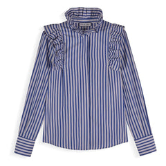 Maria de la Orden - Blusa de rayas de algodón Mizou | Azul