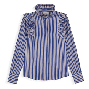 Maria de la Orden - Blusa de rayas de algodón Mizou | Azul