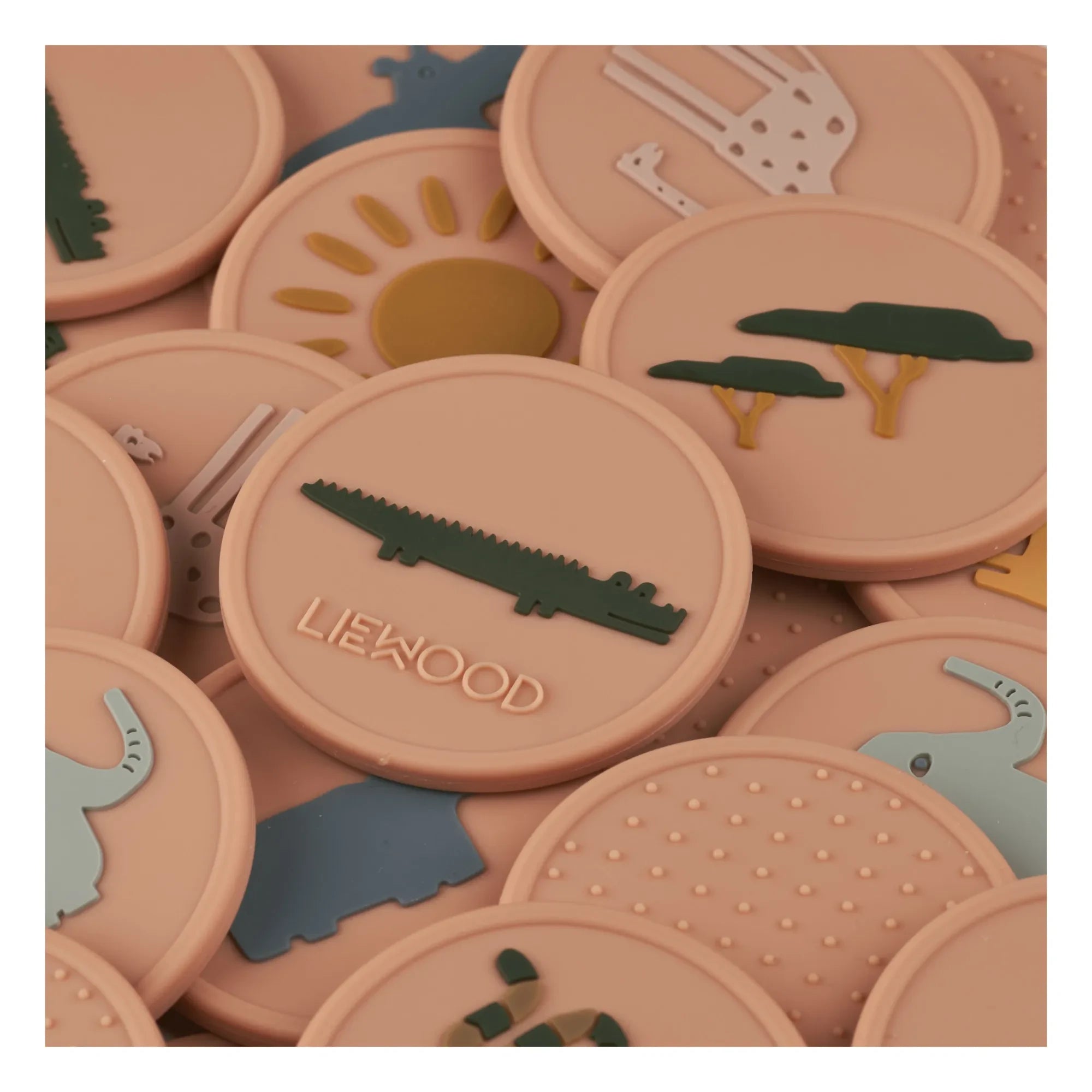 Liewood - Juego de Memoria de Silicona Easton | Rosa Polvo