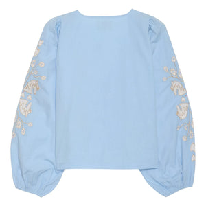 SISSEL EDELBO - Blusa de algodón orgánico Maggan | Azul