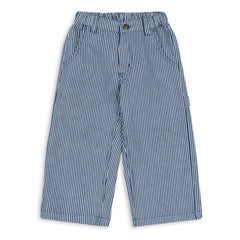Konges Sløjd - Pantalones de algodón orgánico a rayas Luc | Azul