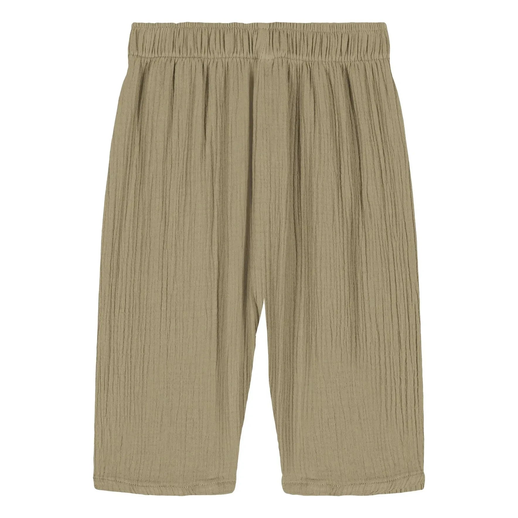 Studio Bohème - Pantalón de gofre de algodón orgánico Cousin Gaze | Caqui claro