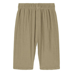 Studio Bohème - Pantalón de gofre de algodón orgánico Cousin Gaze | Caqui claro
