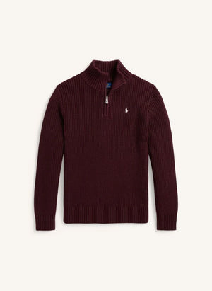 Ralph Lauren - Sudadera con logo y cuello trucker | Burdeos