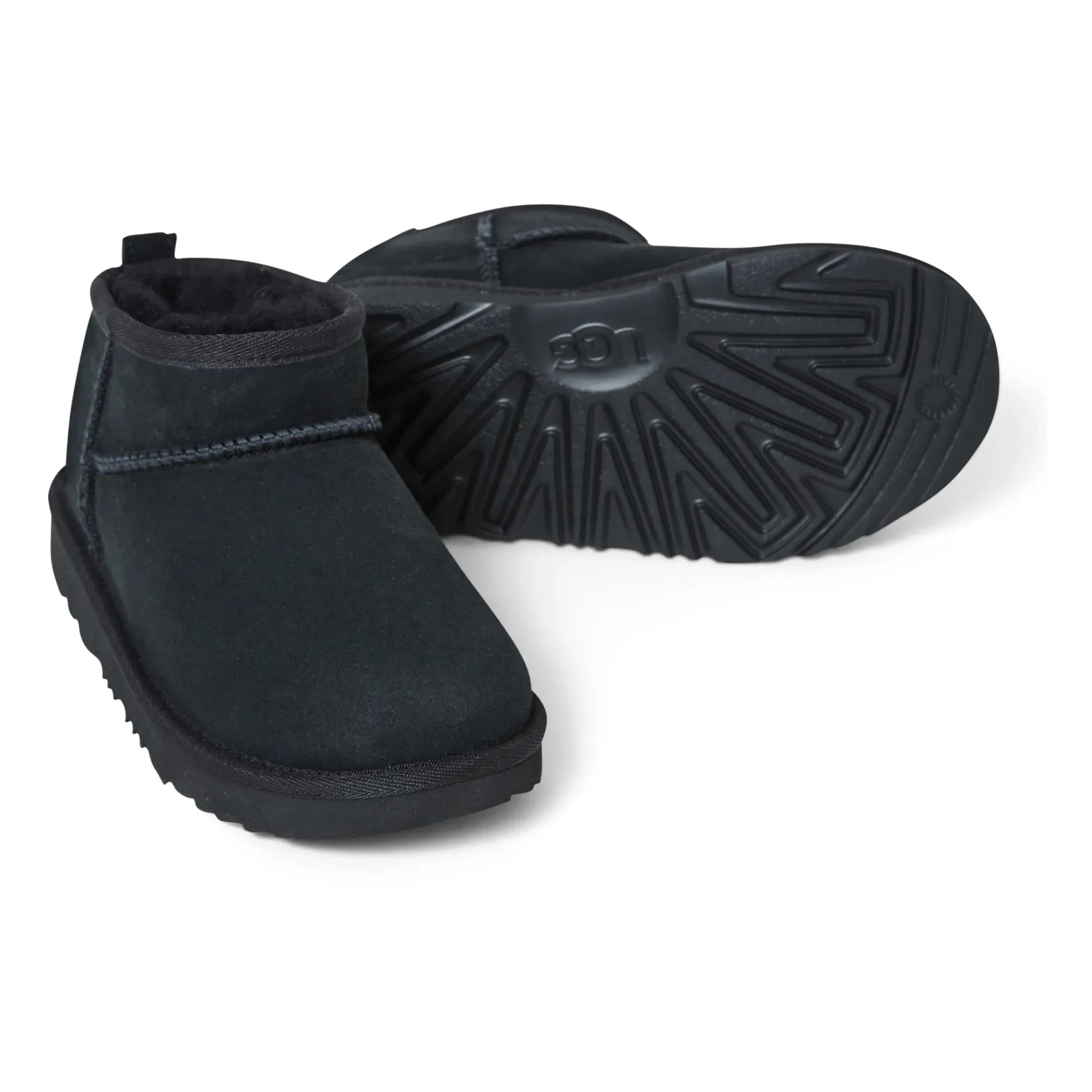 UGG - Botas clásicas Ultra Mini forradas de piel | Negro