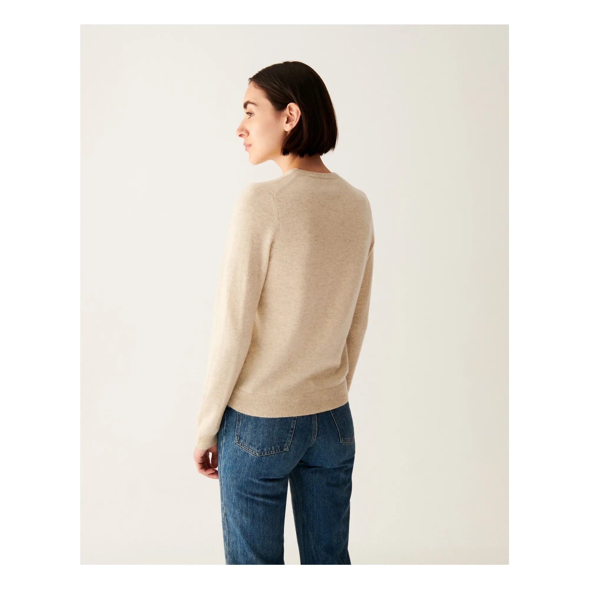 Bompard - Jersey de cachemir clásico con cuello redondo | Natural