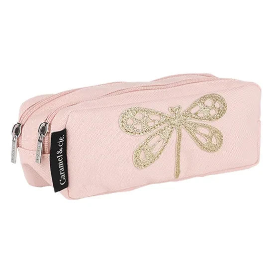 Caramel & Cie - Estuche de doble cremallera Libellule | Rosa Claro