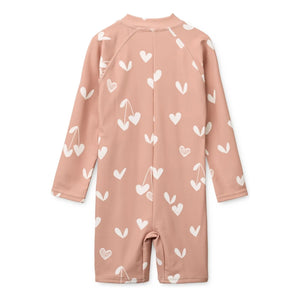 Liewood - Bañador con Protección UV de Fibra Reciclada Max Hearts | Rosa