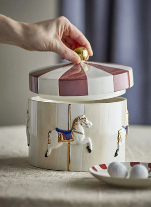 Bloomingville Mini - Caja de Almacenamiento de Carrusel | Beige