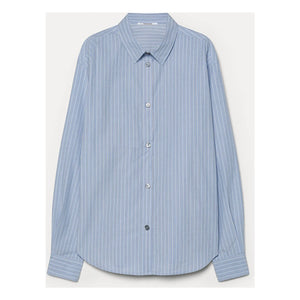 Pomandère - Camisa de popelín de algodón a rayas | Azul