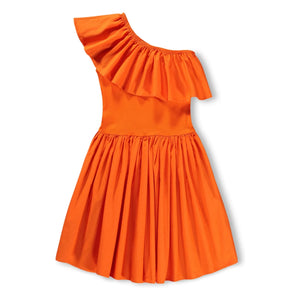 Molo - Vestido asimétrico con volantes de algodón orgánico Chloey | Naranja