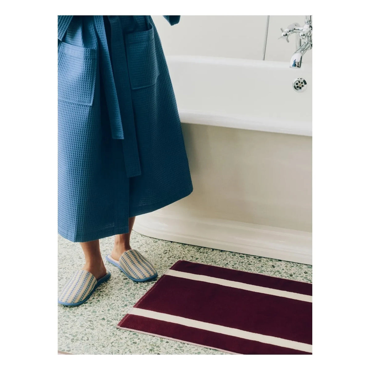 Hay - Alfombra de baño a rayas | Burdeos