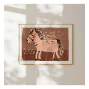 Studio Loco - Póster grande de caballo | Rosa empolvado