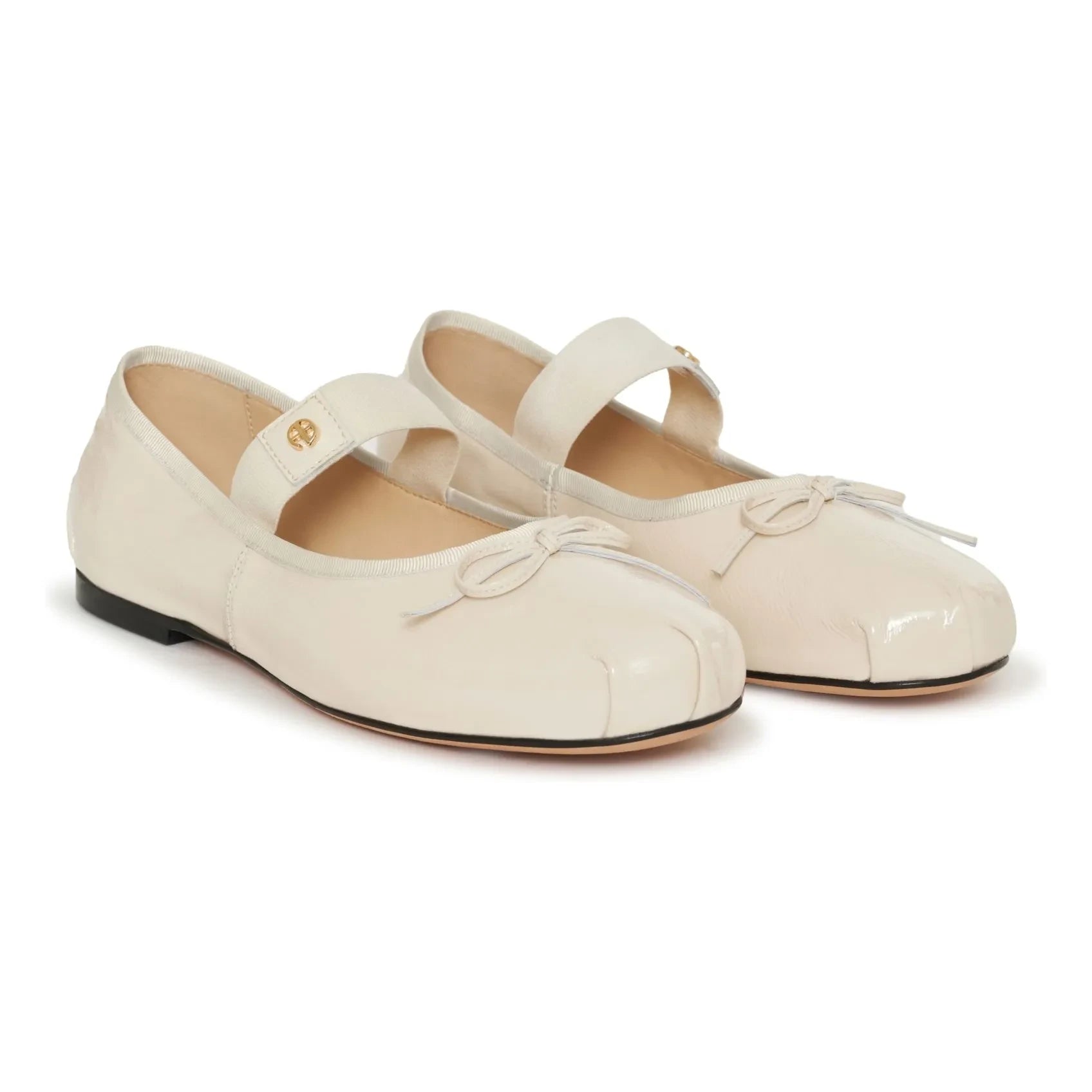 Anine Bing - Bailarinas Jolie de Piel Craquelada | Crema