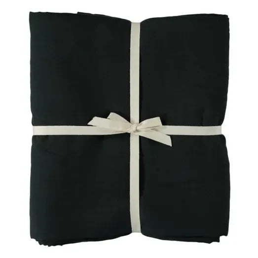 Poudre Organic - Funda Nórdica Doble Capa de Muselina de Algodón Trigo | Negro