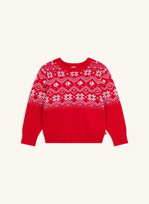Petit Bateau - Jakarlı Yün Kazak | Kırmızı