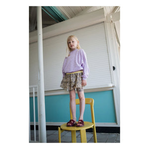 Repose AMS - Falda corta de algodón orgánico con estampado de leopardo | Marrón claro