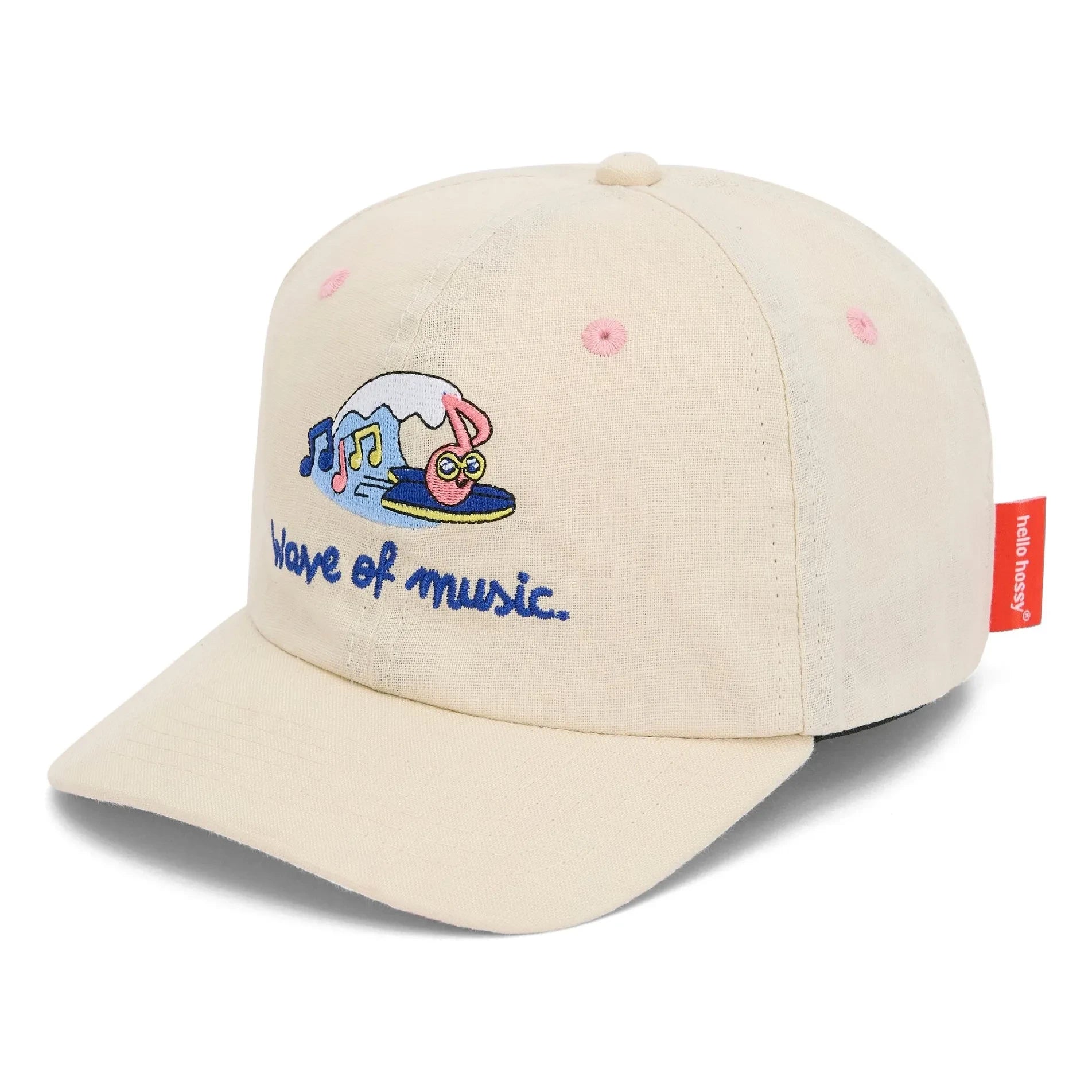 Hello Hossy - Gorra con visera curvada de lino ondulado | Crema