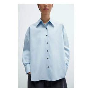 Cordera - Camisa Oversize de Algodón | Azul claro