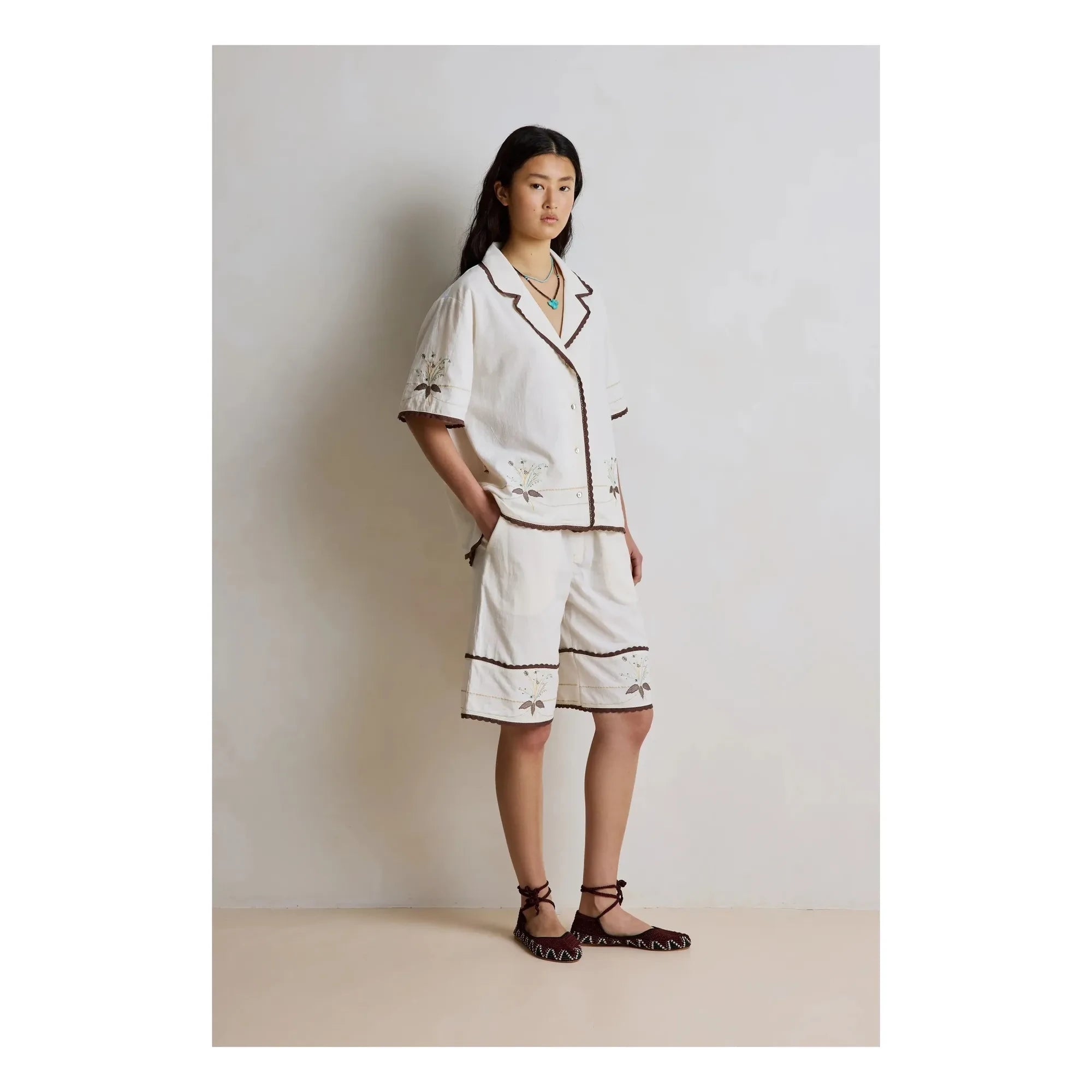 Hod - Barny Pantalón corto bermuda de algodón | Crema