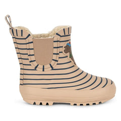 Konges Sløjd - Botas de lluvia King a rayas | Beige