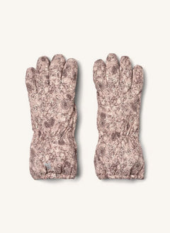 Wheat - Guantes de esquí Skiski con estampado de flores | Rosa