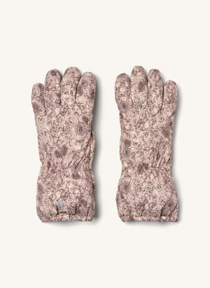 Wheat - Guantes de esquí Skiski con estampado de flores | Rosa