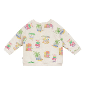 Arsène et Les Pipelettes - Sudadera Palm de algodón orgánico para bebé | Beige jaspeado
