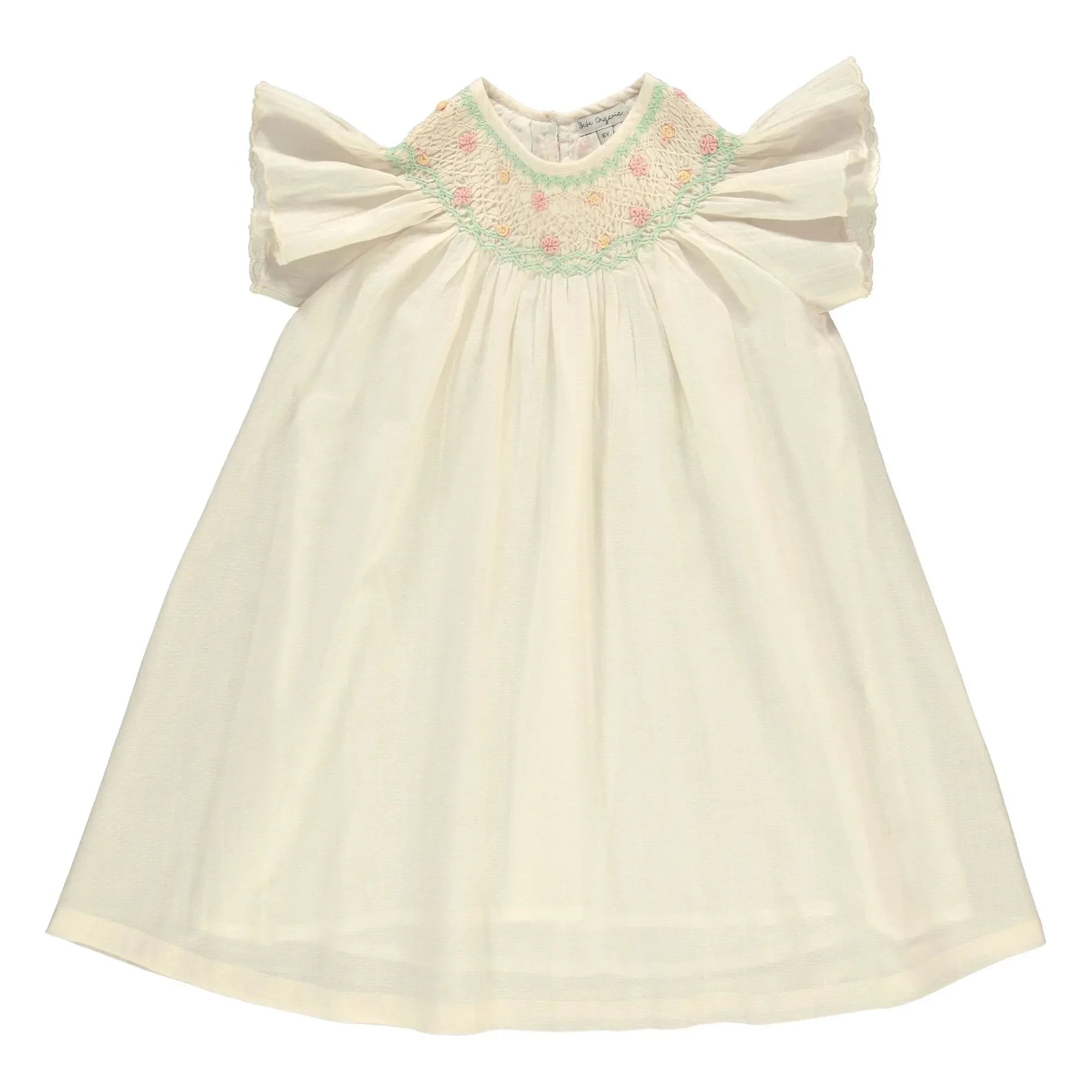 Bebe Organic - Vestido Fruncido Floral Luna | Crudo