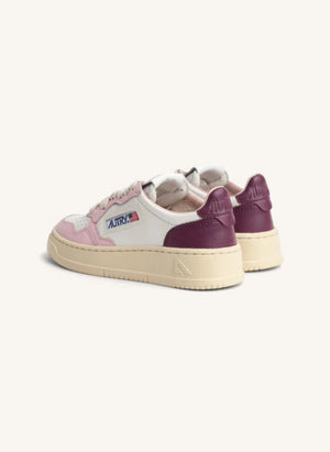 Autry - Zapatillas deportivas bajas de cuero bicolor para niños | Rosa